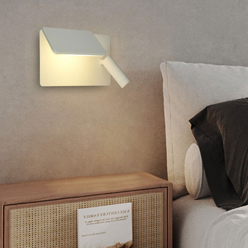 مصباح حائطي للقراءة LED مربع مسطح بتصميم بسيط على الطراز الاسكندنافي 
