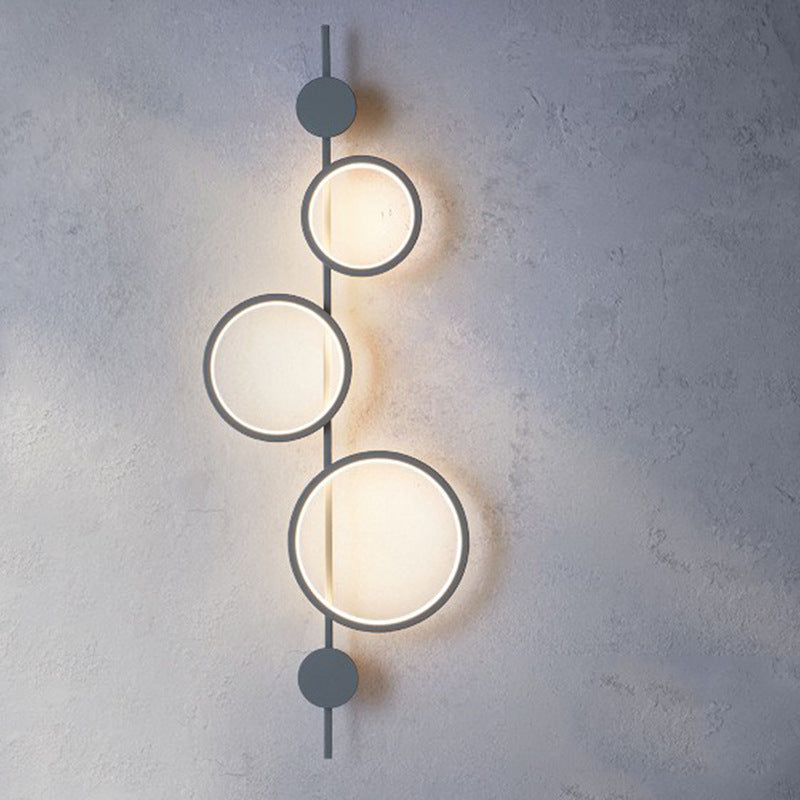 مصباح حائط LED من السيليكون متعدد الدوائر بتصميم عصري بسيط لغرفة المعيشة 