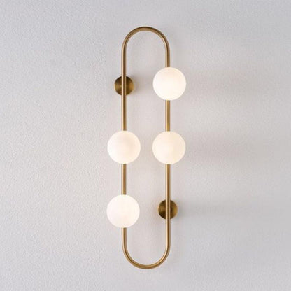 Contemporary Scandinavian Oval Orb Hardware Glass 4-Light Wall Sconce Lamp For Living Room