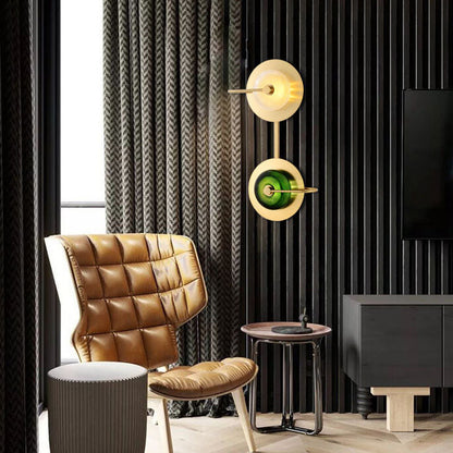 Modern Luxury Iron Glass Round LED Wall Sconce Lamp For Bedroom