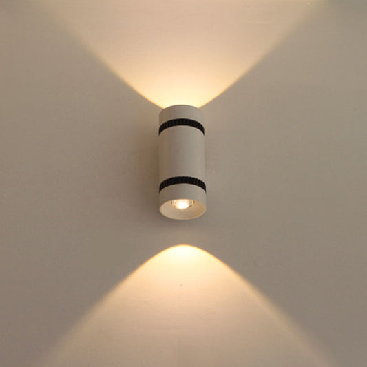 مصباح حائط LED أسطواني من الألومنيوم بتصميم عصري بسيط لغرفة المعيشة 