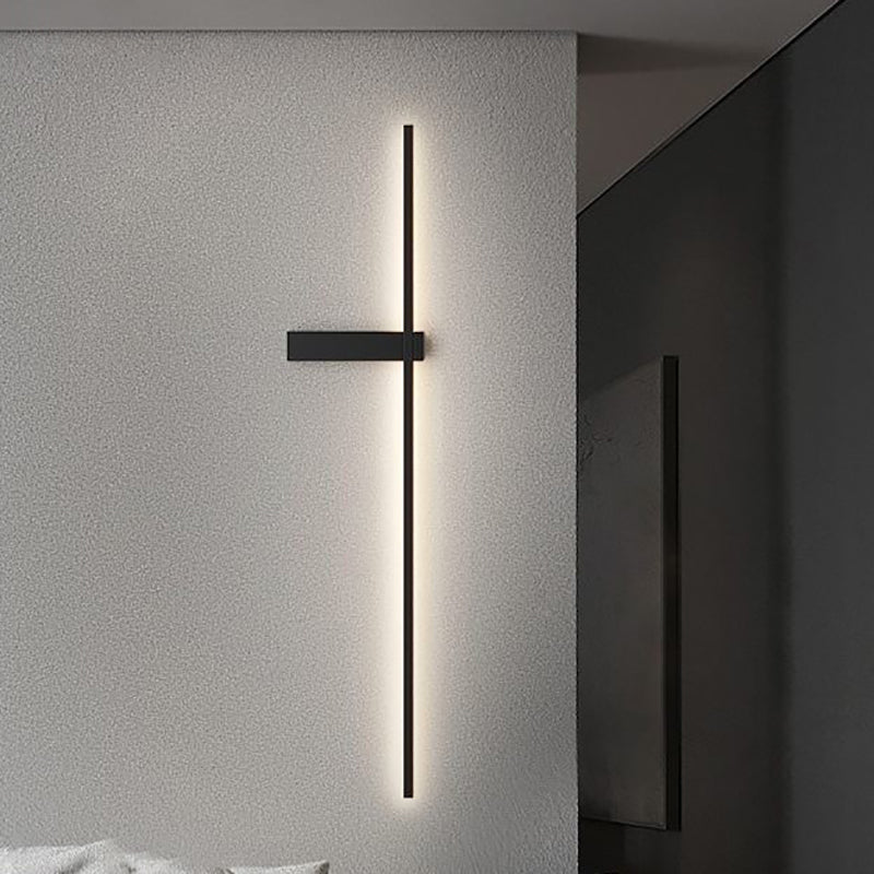 مصباح حائط LED بتصميم عصري بسيط من الحديد والألومنيوم والسيليكا لغرفة النوم 