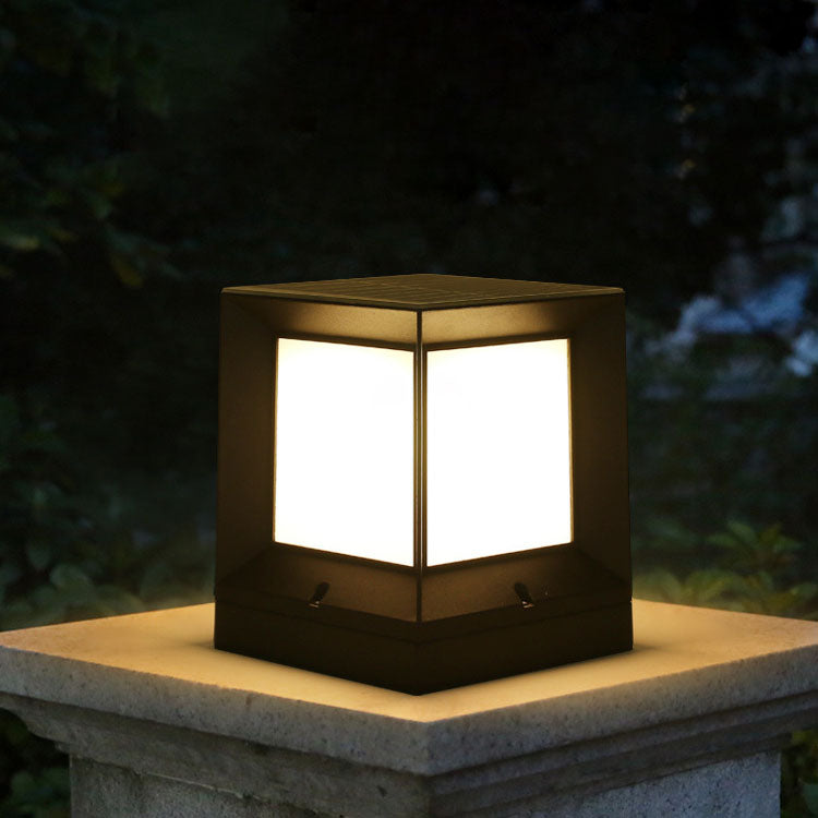 Modern Simple Solar Quadrupole Waterproof Outdoor Garden Column Post Head Light