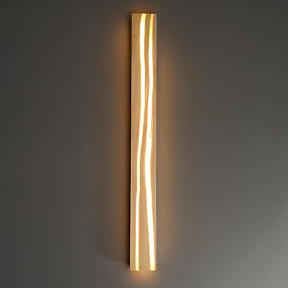 Modern Chinese Long Solid Wood Bar Wall Sconce Lamp