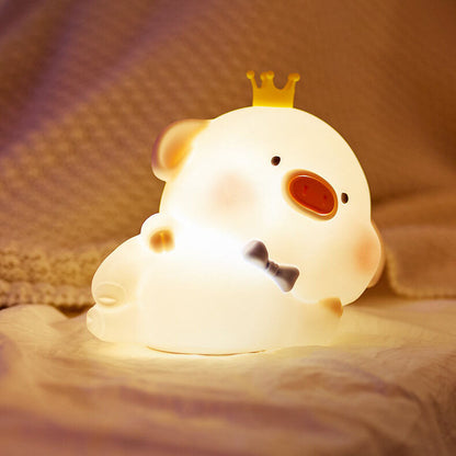 Cute Piggy Silicone LED Night Light Bedside Table Lamp
