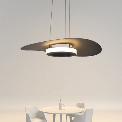 Modern Minimalist Round Flying Saucer Iron Acrylic LED Pendant Light For Living Room