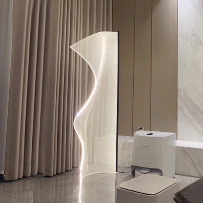Modern Art Deco Irregular Shape Acrylic Aluminum LED Standing Floor Lamp For Living Room