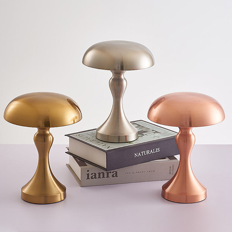 Modern Art Deco Mushroom Acrylic Iron LED Table Lamp For Bedroom