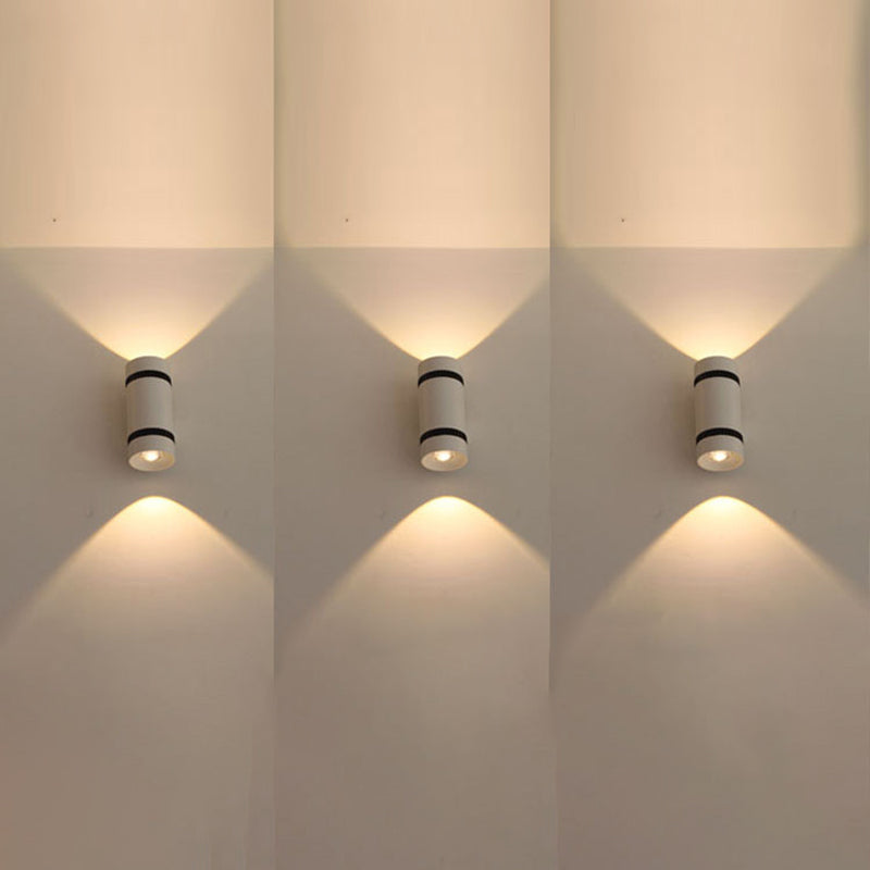 مصباح حائط LED أسطواني من الألومنيوم بتصميم عصري بسيط لغرفة المعيشة 