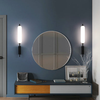 Minimalist Creative Column Straight Arm Iron PC LED Wall Sconce Lamp
