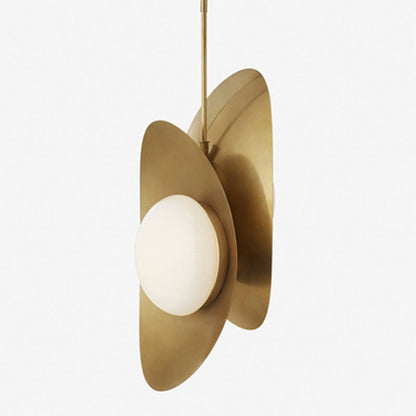 Contemporary Scandinavian Iron Glass Mock Ingot Ball 1-Light Pendant Light For Dining Room