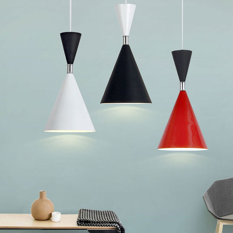 Nordic Minimalist Cone Solid Color Iron Aluminum 1-Light Pendant Light