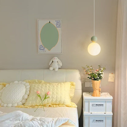 Contemporary Nordic PE Globe Ball Iron 1-Light Pendant Light For Bedroom