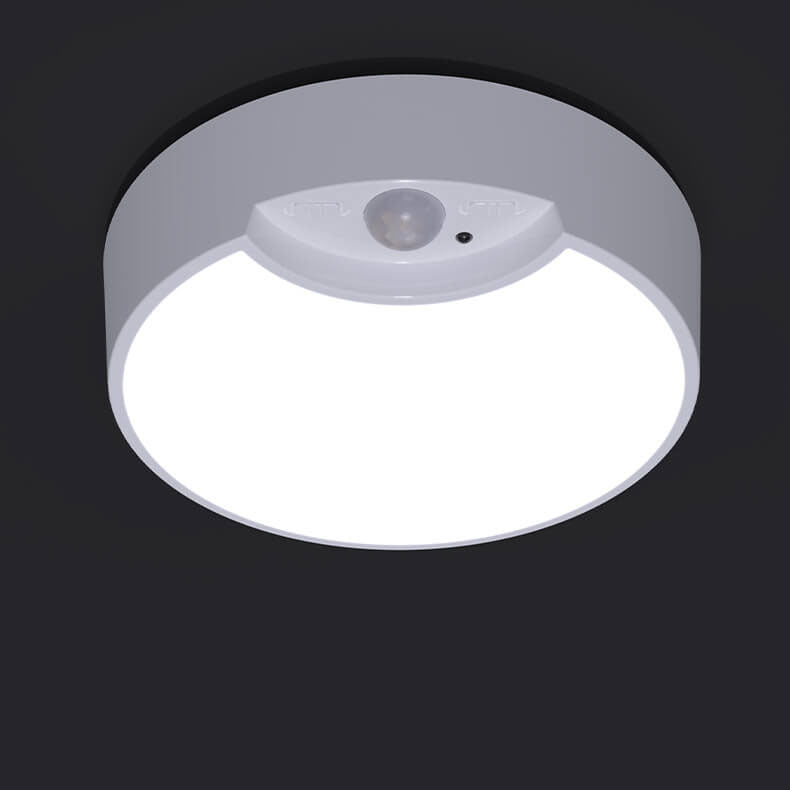 Simple Sensor White Round Acrylic LED Flush Mount Ceiling Light