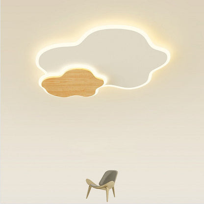 Japanese Minimalist Cloud Log Acrylic LED Flush Mount Lighting