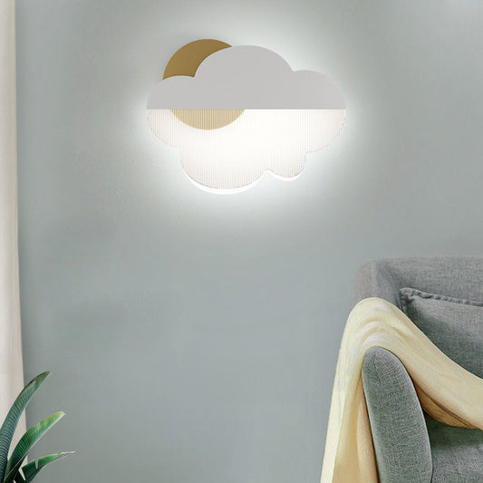 مصباح حائط LED بتصميم سحابي من الأكريليك الحديدي بتصميم معاصر بسيط لغرفة المعيشة