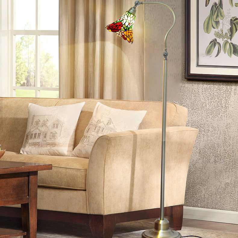 European Vintage Tiffany 1-Light Standing Floor Lamp