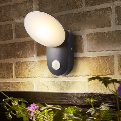 Contemporary Industrial Waterproof Aluminum PC Round Shade LED Wall Sconce Lamp For Garden