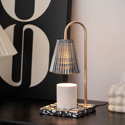 Minimalist Terrazzo Glass Shade 1-Light Melting Wax Table Lamp