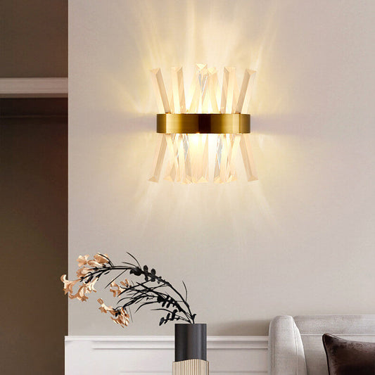 مصباح حائطي فاخر من Nordic Light بتصميم شريط كريستالي إبداعي مزود بمصباحين 