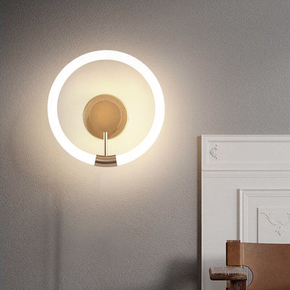 Contemporary Simplicity Circle Acrylic Shade LED Wall Sconce Lamp For Bedroom