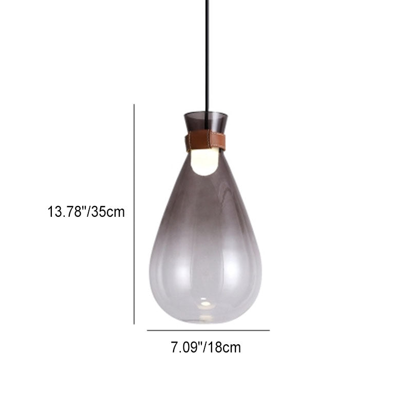 Modern Creative Glass Water Drop Bottle 1-Light LED Pendant Light
