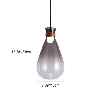 Modern Creative Glass Water Drop Bottle 1-Light LED Pendant Light