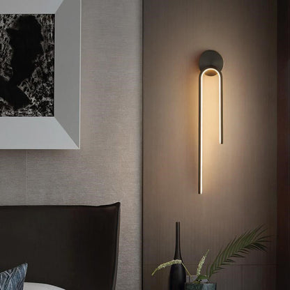 مصباح حائط LED بتصميم عصري بسيط مصنوع من النحاس والألومنيوم بخطاف دائري لغرفة النوم 