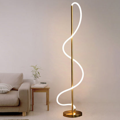 Modern Minimalist Line Iron Silicone LED Standing Floor Lamp For Living Room