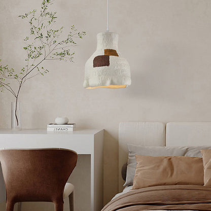 Japanese Wabi-sabi Pure White 1-Light Pendant Light