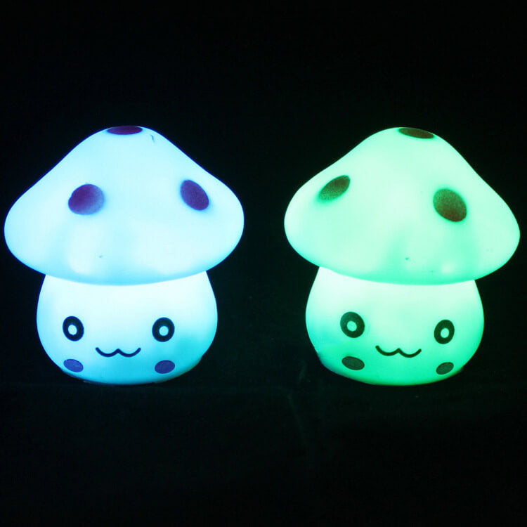 Creative Seven Color Emoji Mushroom LED Night Light Table Lamp