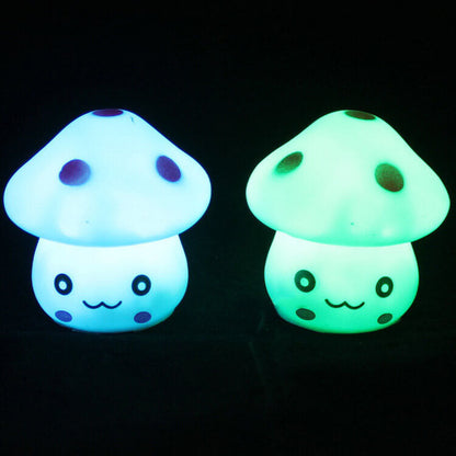 Creative Seven Color Emoji Mushroom LED Night Light Table Lamp