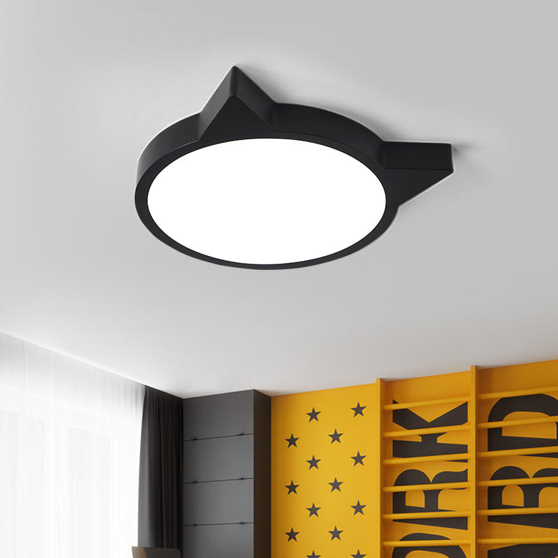 Nordic Macaron Cat Design LED Kids Flush Mount Ceiling Light