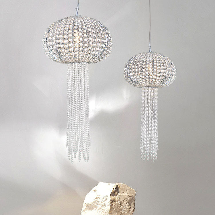 Modern Light Luxury Glass Jellyfish Shape 1-Light Pendant Light
