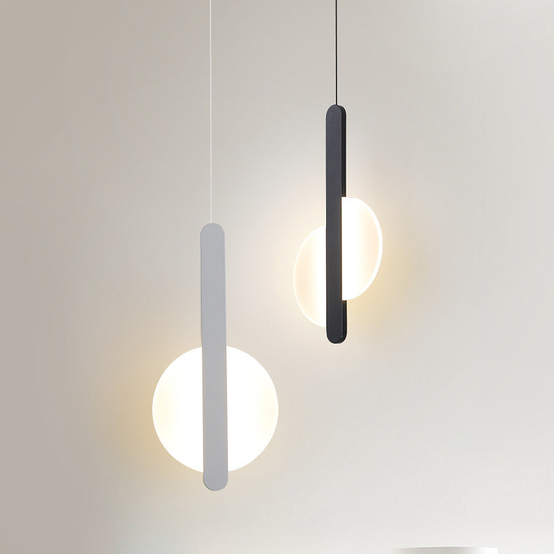مصباح LED دائري نصف دائري من الأكريليك بتصميم بسيط وعصري، مناسب لجانب السرير 