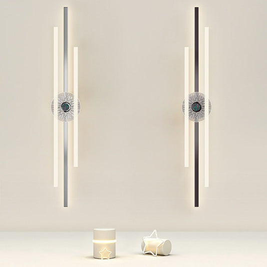 Modern Minimalist Long Strip Hardware Aluminum LED Wall Sconce Lamp For Living Room