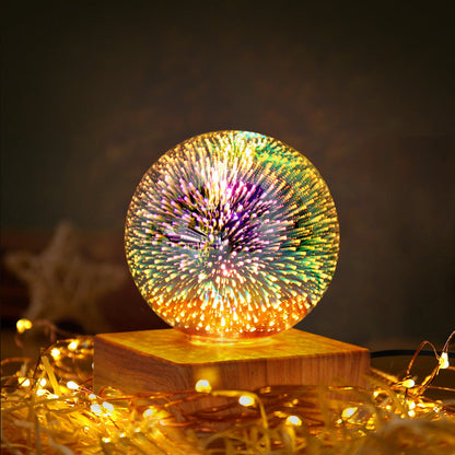Colorful Glass Ball USB Plug-in 1-Light LED Decorative Table Lamp