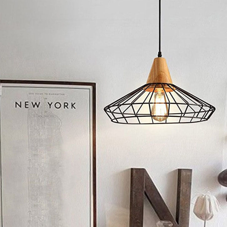 Scandinavian Minimalist Willow Iron 1-Light Pendant Light