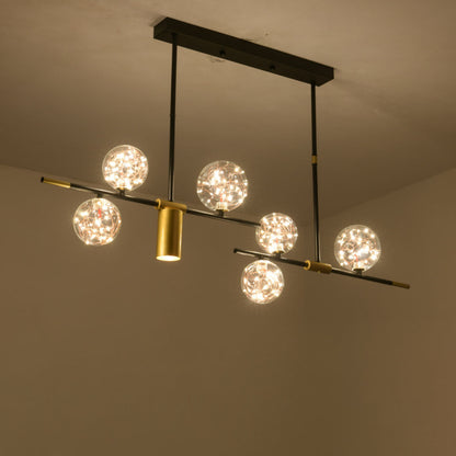 Modern Minimalist Round Ball Glass Iron LED Chandelier