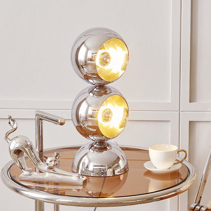 Nordic Minimalist Chrome Metal Orb 1/2/3 Light Table Lamp