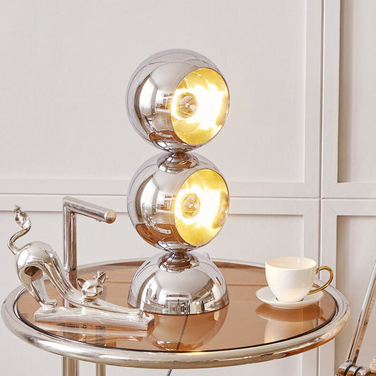Nordic Minimalist Chrome Metal Orb 1/2/3 Light Table Lamp