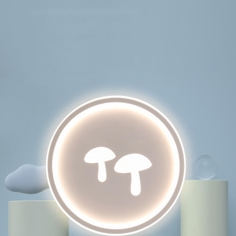 Modern Round Acrylic Shade Mushroom Pattern LED Flush Mount Light