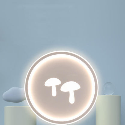 Modern Round Acrylic Shade Mushroom Pattern LED Flush Mount Light