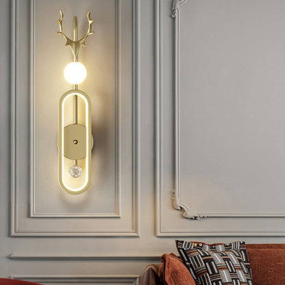 مصباح حائط LED دائري فاخر من Nordic Light بتصميم قرون الغزال 