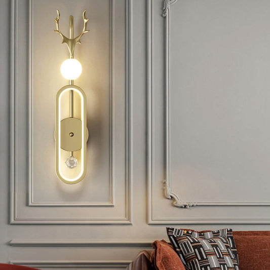 مصباح حائط LED دائري فاخر من Nordic Light بتصميم قرون الغزال 