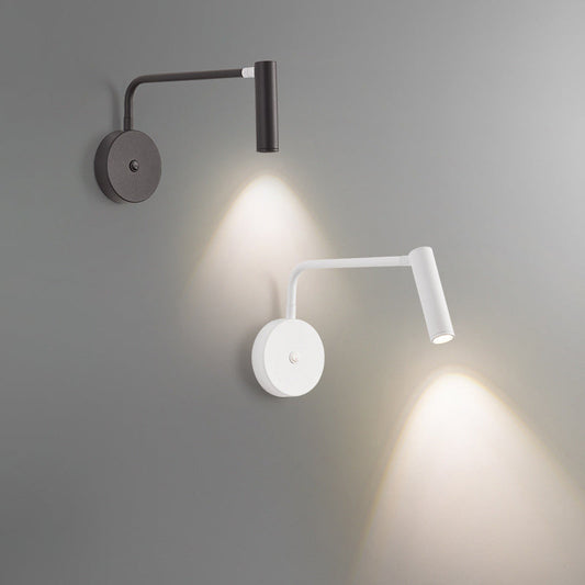 مصباح حائط LED أسطواني دوار من الحديد والألومنيوم بتصميم عصري بسيط لغرفة النوم 