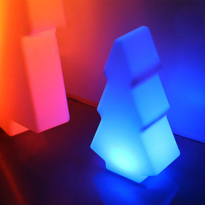 Modern Art Deco Waterproof Solar Rechargeable PE Christmas Tree LED RGB Landscape Lighting Outdoor Light For Garden