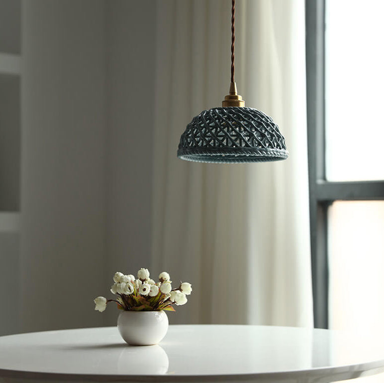 Vintage Ceramic Lattice Design 1 - Light Pendant Light