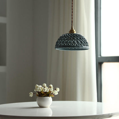 Vintage Ceramic Lattice Design 1 - Light Pendant Light