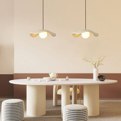 Macaron Cream Dome Wave Design Resin 1-Light Pendant Light